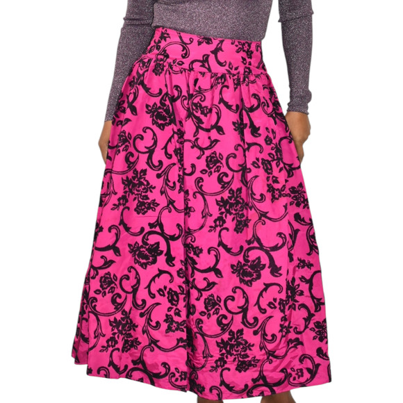 Vintage Scott McClintock Damask Skirt Purple Magenta Taffeta Crinoline Maxi 4 - Picture 14 of 16